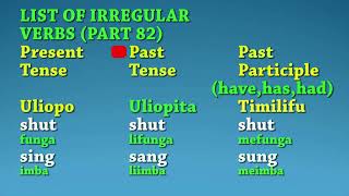 Jifunze Kiingerezairregular Verbs 82