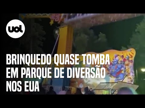 EUA: brinquedo perde o controle e quase tomba em parque de diversão; veja