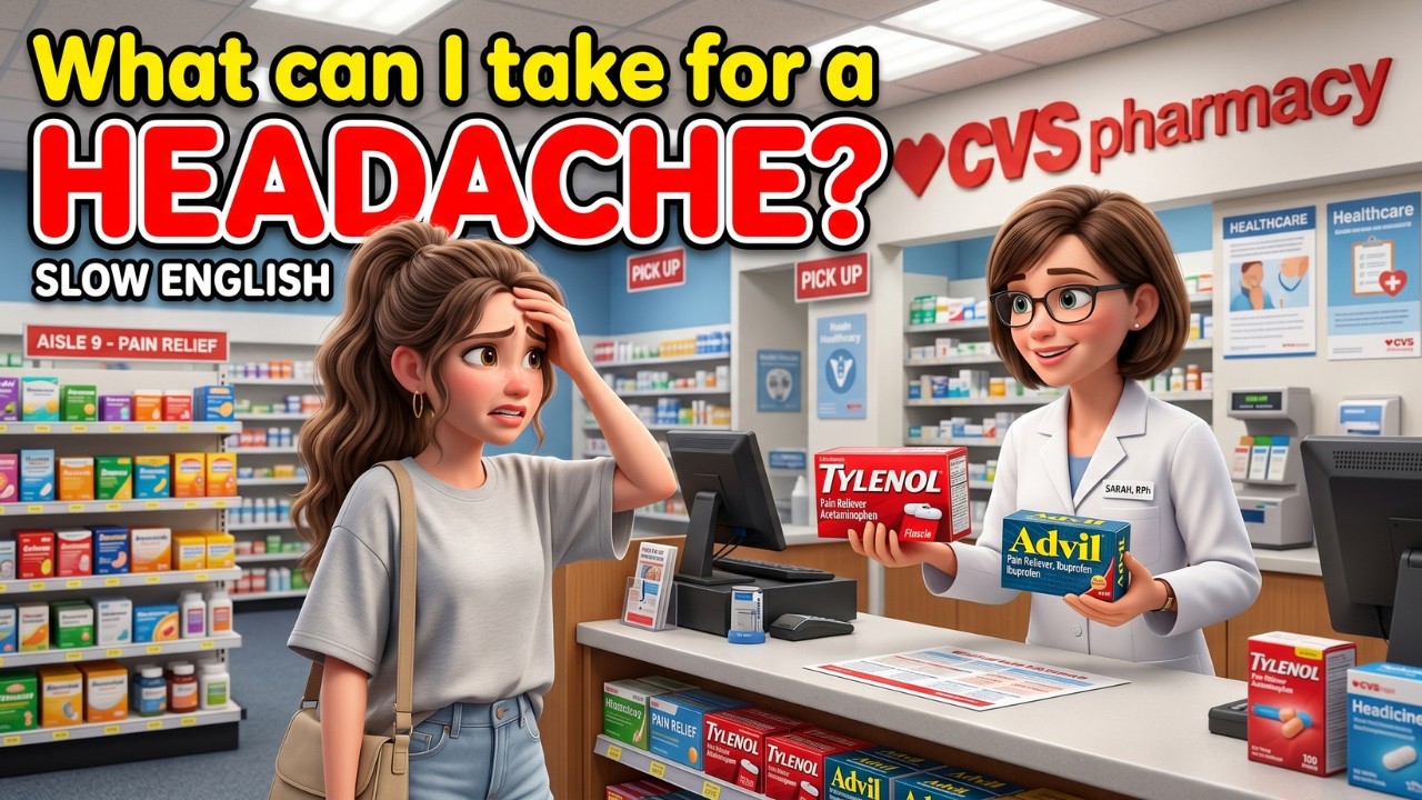 At the Pharmacy 💊 | What Should I Take for a Headache? | Easy English Listening Practice