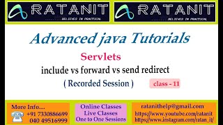 Advanced Java Tutorials || Servlets || include vs forward vs send redirect || by Mr.Ratan|| class-11