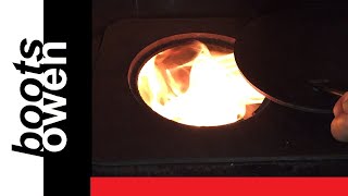 A visual explanation of how the heat travels around a Stanley solid fuel range