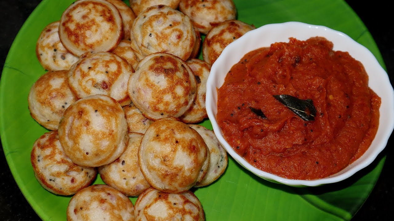 Kara Paniyaram Recipe in Tamil Vengaya Chutney Onion Chutney in Tamil kuzhi paniyaram