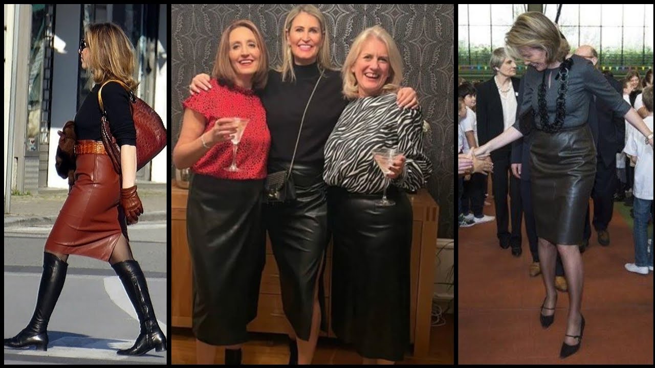 Top viral office wear leather skirts designs for woman's and ladies New trends