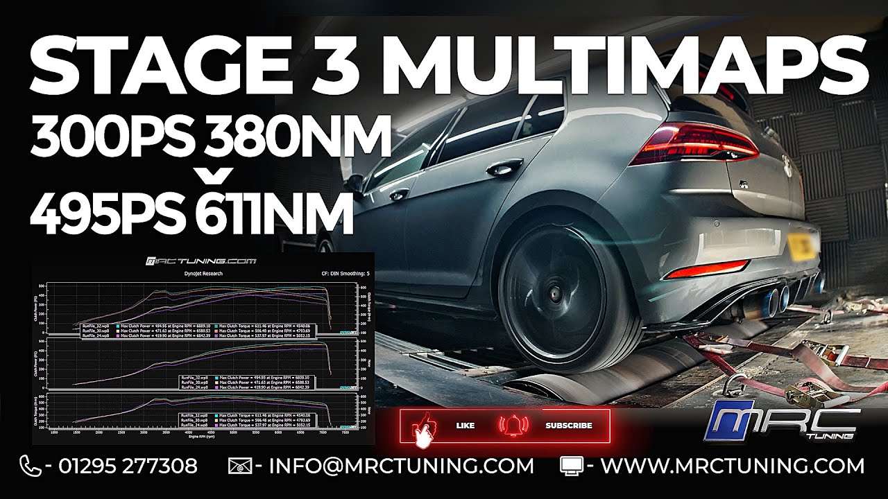 [ GOLF R MK7 ] - TTv4 MRC STAGE 3 ECU and TCU Dyno Tune - [ 495PS 611NM ]