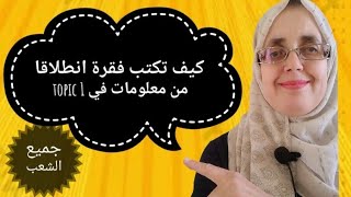 How to write a paragraph/topic 1كيف تكتب فقرة انطلاقا من معطيات في الموضوع الأول الوضعية الادماجي