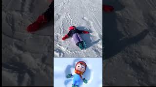 Winter Fun 🤩 Making Snow angel #cocomelon #snow #shorts