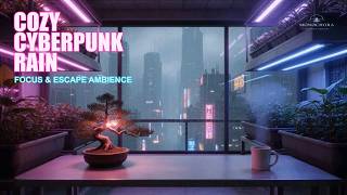 Find Peace in the Neon City: Cozy Cyberpunk Greenhouse Rain 🌧️