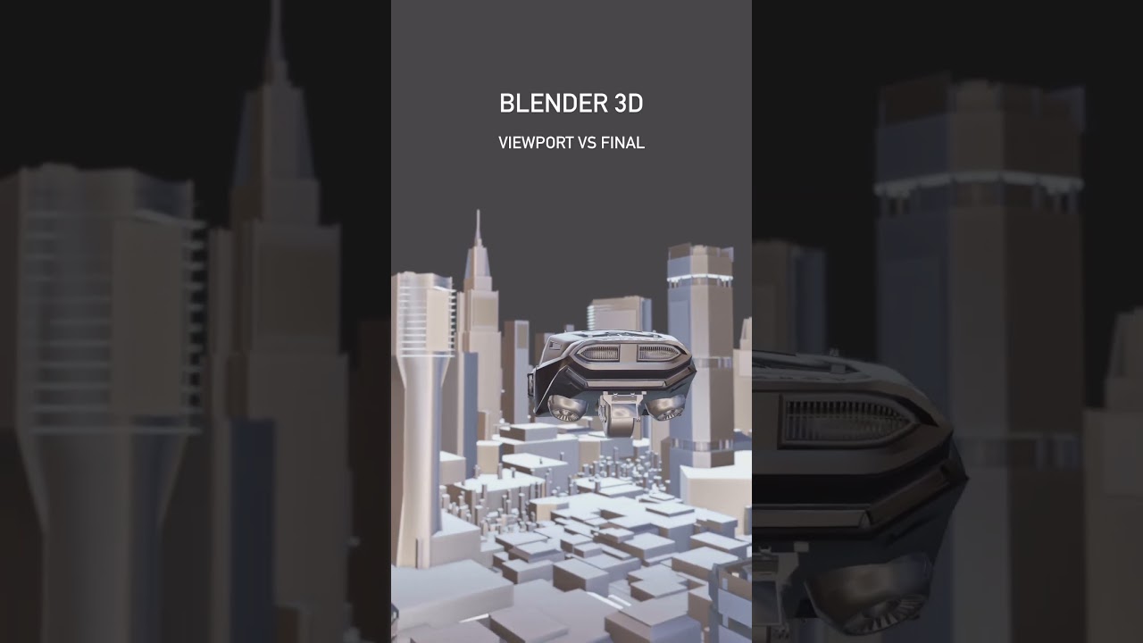 Viewport Vs Final  - Cyberpunk Sci Fi Render 