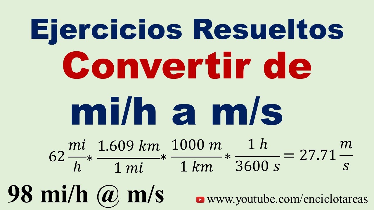 Como convertir 80 km/h a m/s 