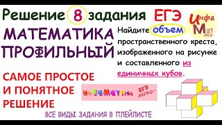 8 задание ЕГЭ математика профиль. Найдите объем пространственного креста, изображенного на рисунке и