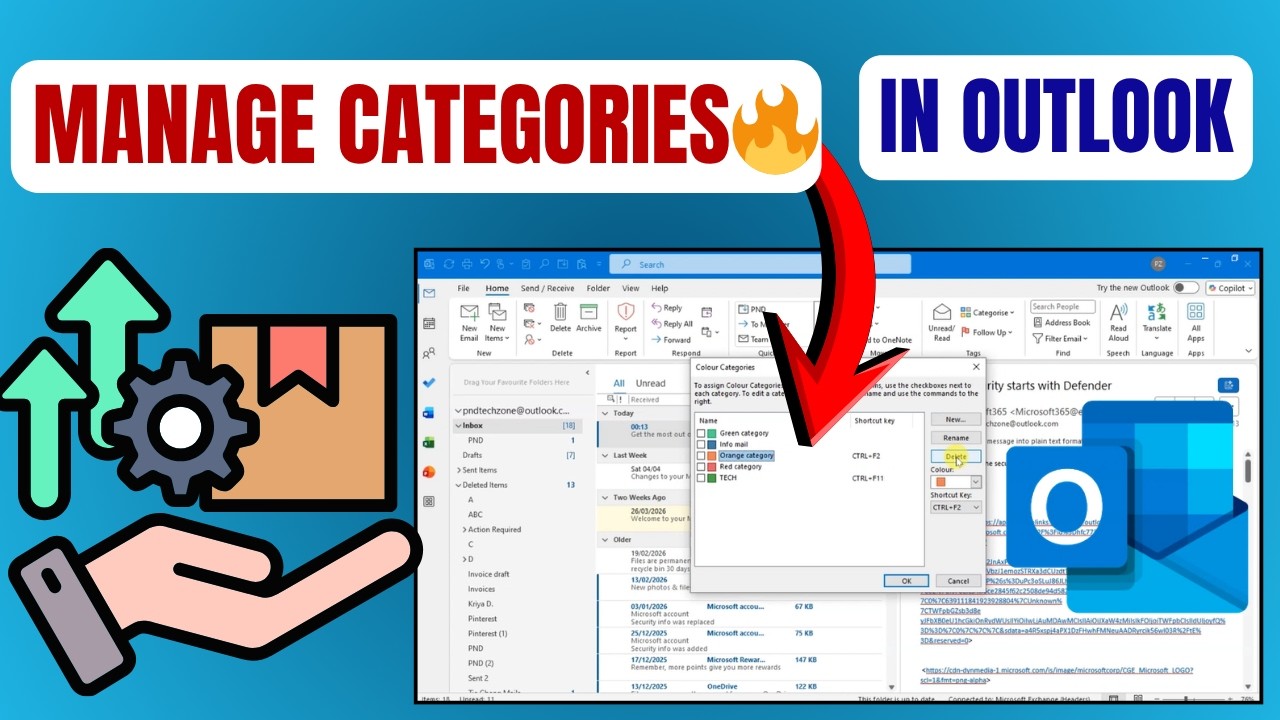 How To Manage Categories In Microsoft Outlook - YouTube