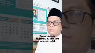 Sunah, Mandub, Mustahab, Itu Satu Makna Yaitu Sunah