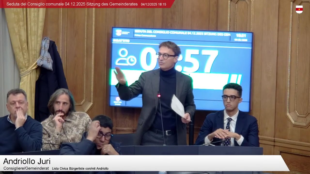 Seduta del Consiglio comunale 04.12.2025 Sitzung des Gemeinderates