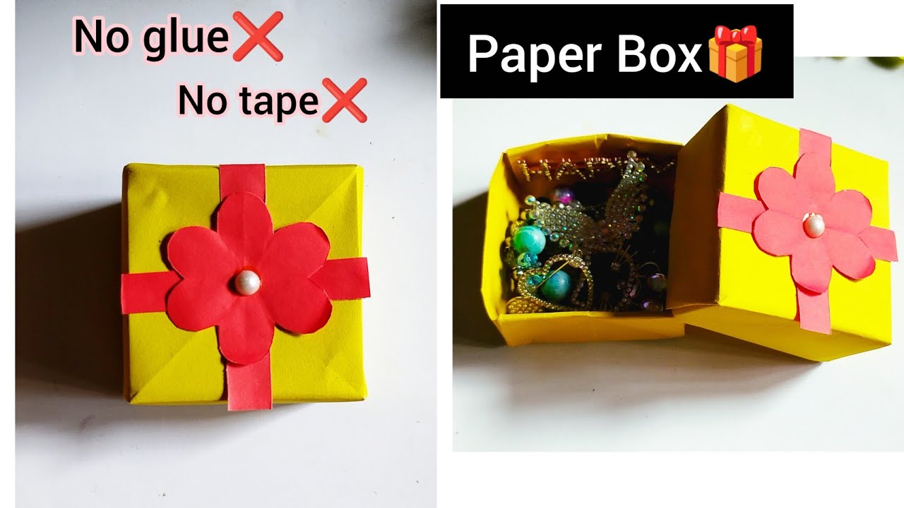 DIY paper box|How to make paper box|Origami paper box|Diy gift box with paper|No glue paper craft