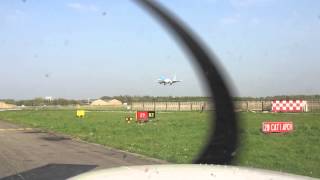 Jetairfly embraer landing at Antwerp Airport (EBAW)