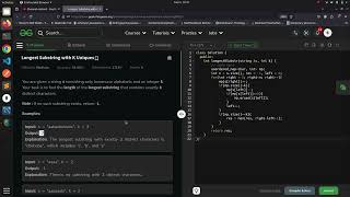 GFG | Longest Substring with K Uniques | Sliding Window