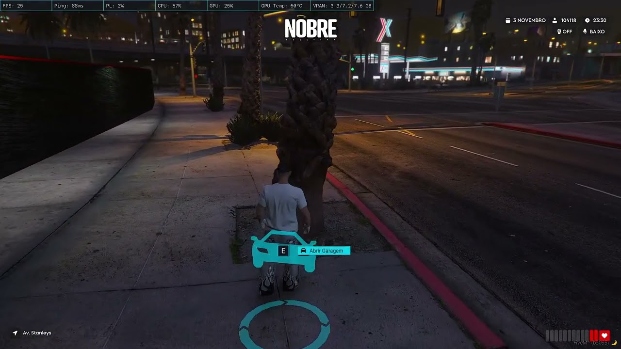 MAIS UM TESTE DE FIVEM NO MEU KIT XEON E5 2680 V4 E A RTX 5060 - CIDADE NOBRE!