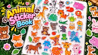 🦁 Cute Animal Sticker Book 🐘🦒 | Relaxing Sticker Art & Journaling