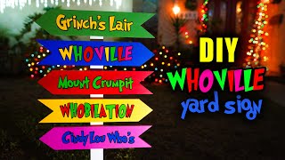 DIY THE GRINCH WHOVILLE YARD SIGN || Lucykiins