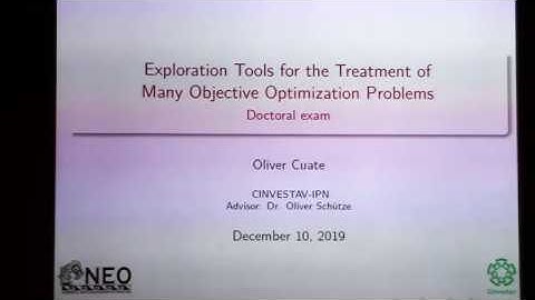 DR: Exploration tools for Treatment of Many Objective Optimization Problems, Examen Oliver Cuate.