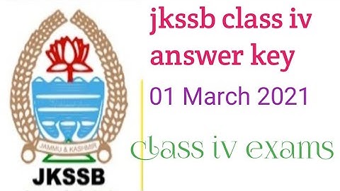 jkssb class iv answer key 01 March 2021