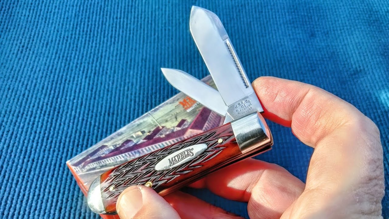 🎆 FREAKING AMAZING 🎆 ~ 2001 ~ Marble's MSA English Jack Knife ~ GORGEOUS Italian Jigged Bone 