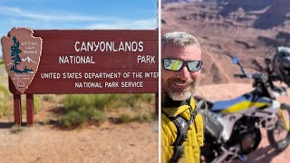 CANYONLANDS NATIONAL PARK: The Shafer Trail Switchbacks on a dual sport motorcycle