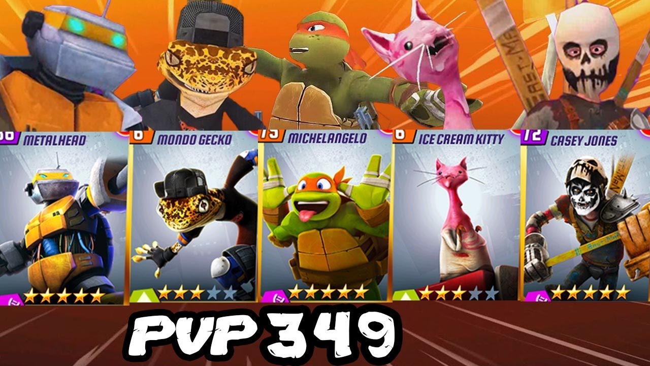 TMNT Legends PVP 349 (Michelangelo, Ice Cream Kitty, Casey Jones, Mondo Gecko, Metalhead) ios game controller