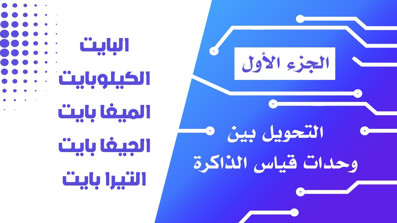 (التحويل بين وحدات قياس الذاكرة (الجزء الاول