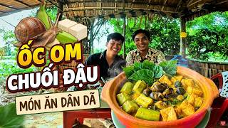 Golden Apple Snail cooked with green bananas and tofu served with rice vermicelli is so rich and ...