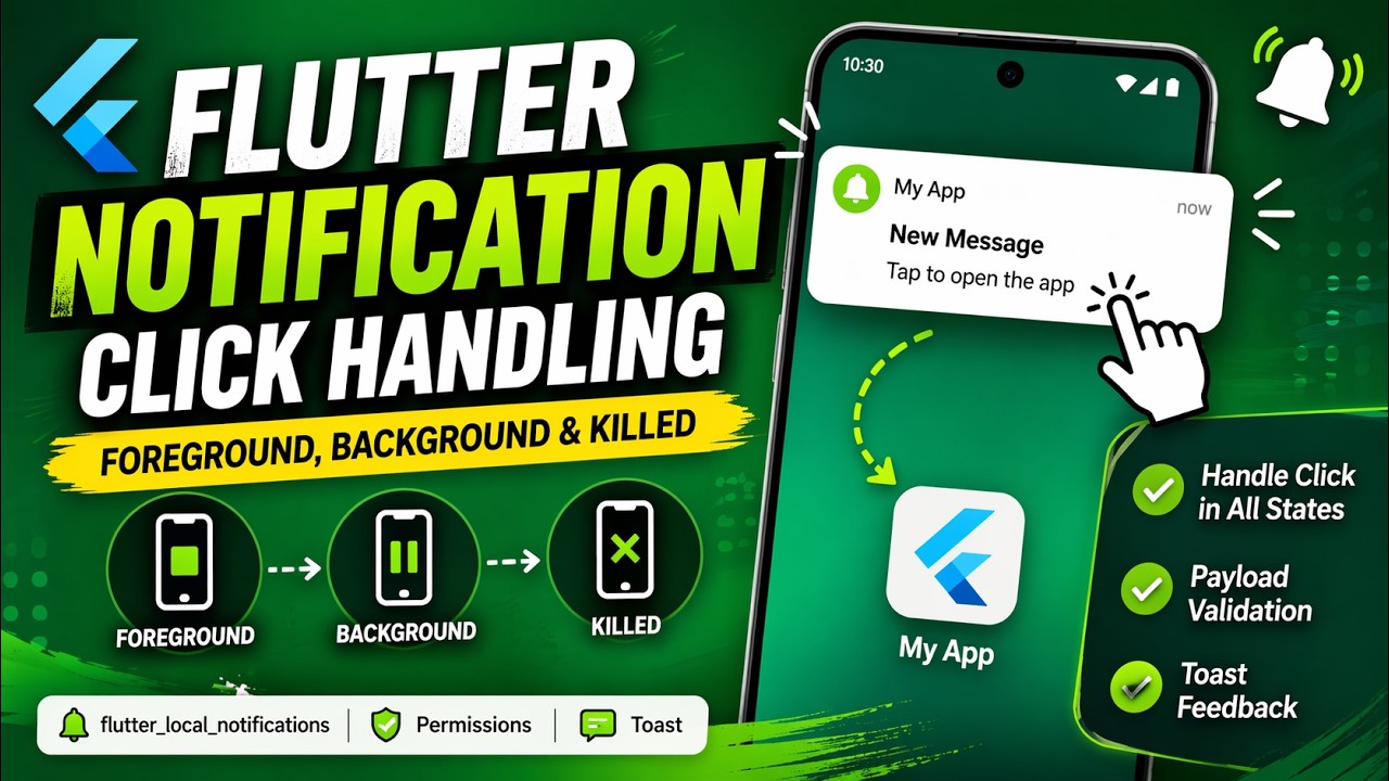 Flutter Notification Click Event | Foreground, Background & Killed App ...