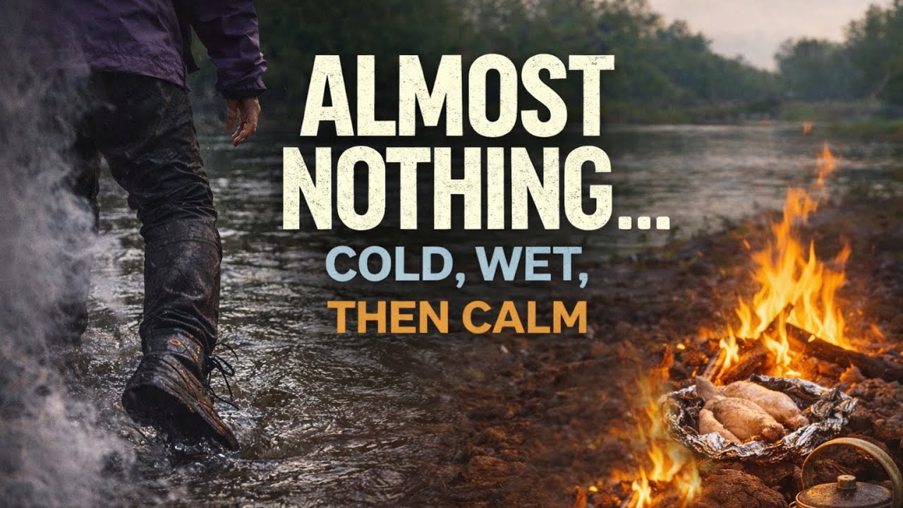 Camping With Almost Nothing… Cold, Wet, Then Calm