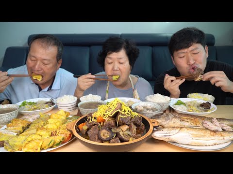 대명절 한가위 맞아 갈비찜과 각종 명절 음식 한 상 가득!! (Korean Thanksgiving Day foods) 요리&amp;amp;먹방!! - Mukbang eating show