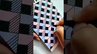 Easy 3d optical illusion art tutorial for beginners #3dart #opticalillusion #zentangle #easyart #fyp