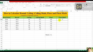 How to Use Ceiling ,Ceiling.Math and Floor, Floor.Math formula or Functions in MS excel