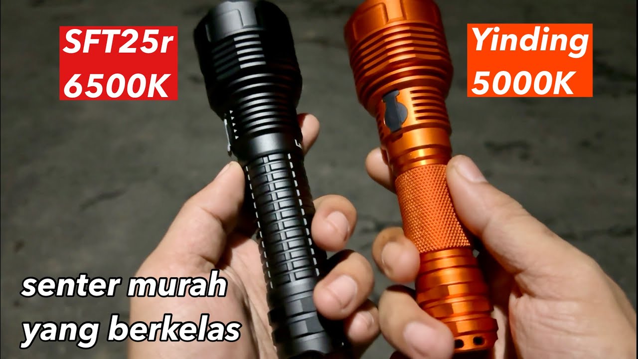 Senter thrower baru Leyoya M21a SFT25r 6500K vs C8X Yinding 5000K
