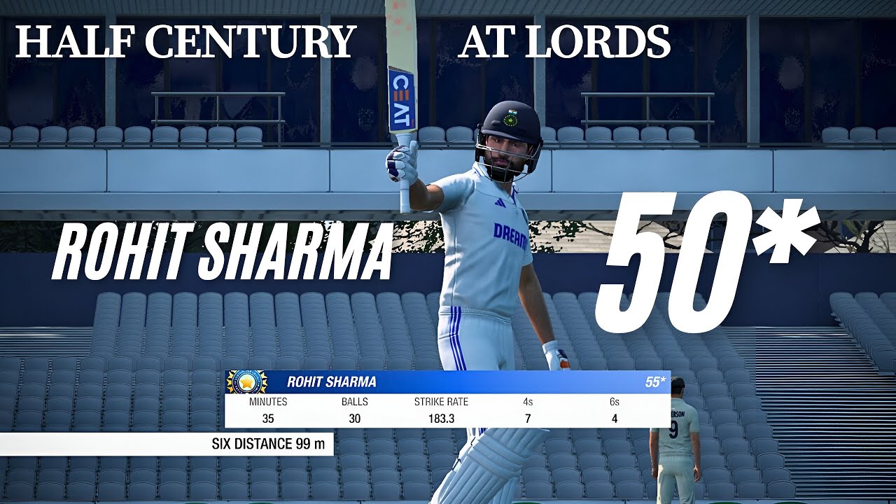 ROHIT SHARMA HALF CENTURY AT LORDS CRICKET 19 GAMEPLAY