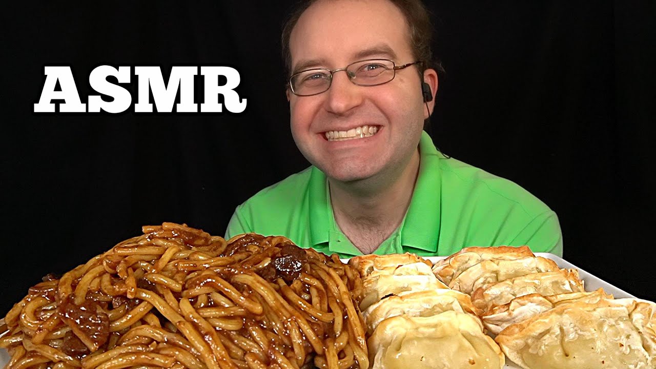 ASMR BLACK BEAN NOODLES MUKBANG (No Talking) Eating Sounds