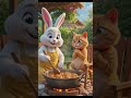 Hungry Cat Gets Special Dinner from Rabbit Friend ❤️ #catora #cuteanimals #3danimation