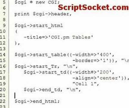 Perl Tutorial 54 - CGI.pm - Generate Tables on the Fly