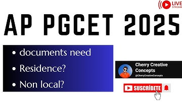 AP PGCET 2025 Counselling Documents: Residence & Non-Local Certificate Clarification | counselling