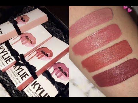 Swatches Of Kylie Cosmetics Charm Harmony Dazzle And Rosie Velvet