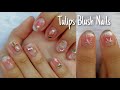 Doing my sister&#39;s nails Part 4 | Tulips Blush Nails 💅🏻🌷 French Magnetic Gel