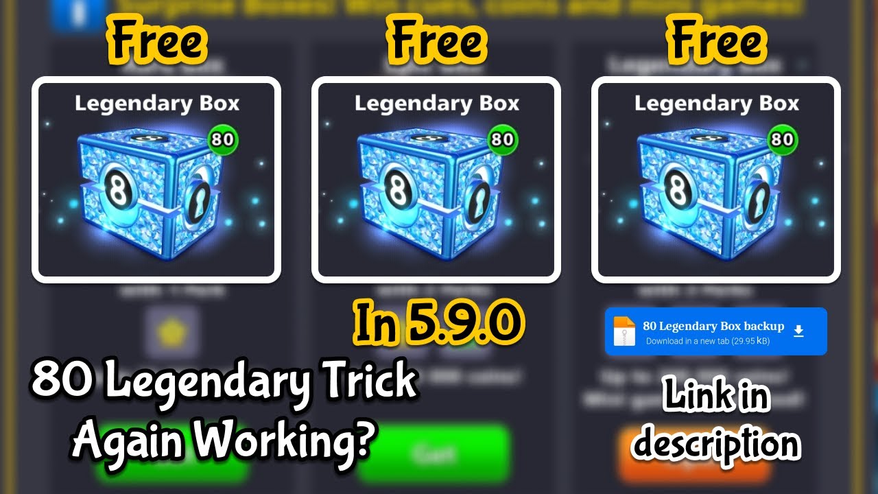 80 Legendary Box Trick Again Working In 8 Ball Pool? 80 Legendary Box Trick By 8BP Panther