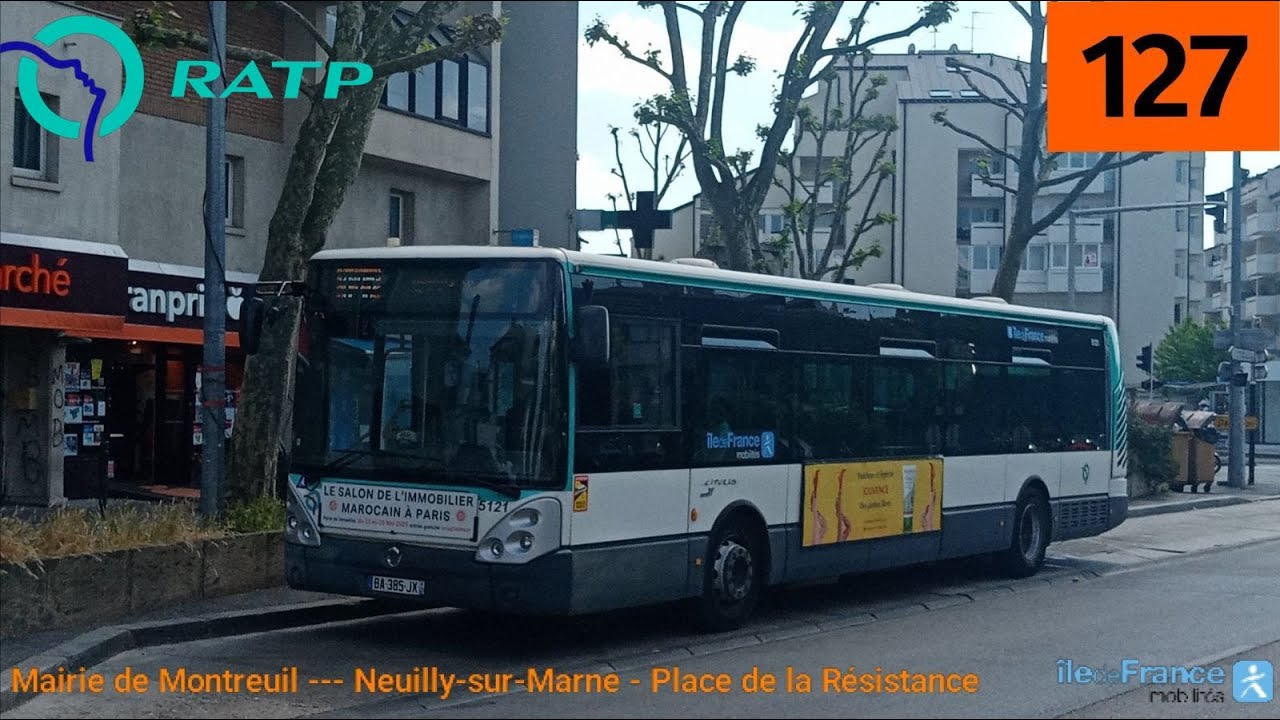 Bus 127 RATP - Citelis 12 N°5121 Mairie de Montreuil --- Neuilly-sur ...