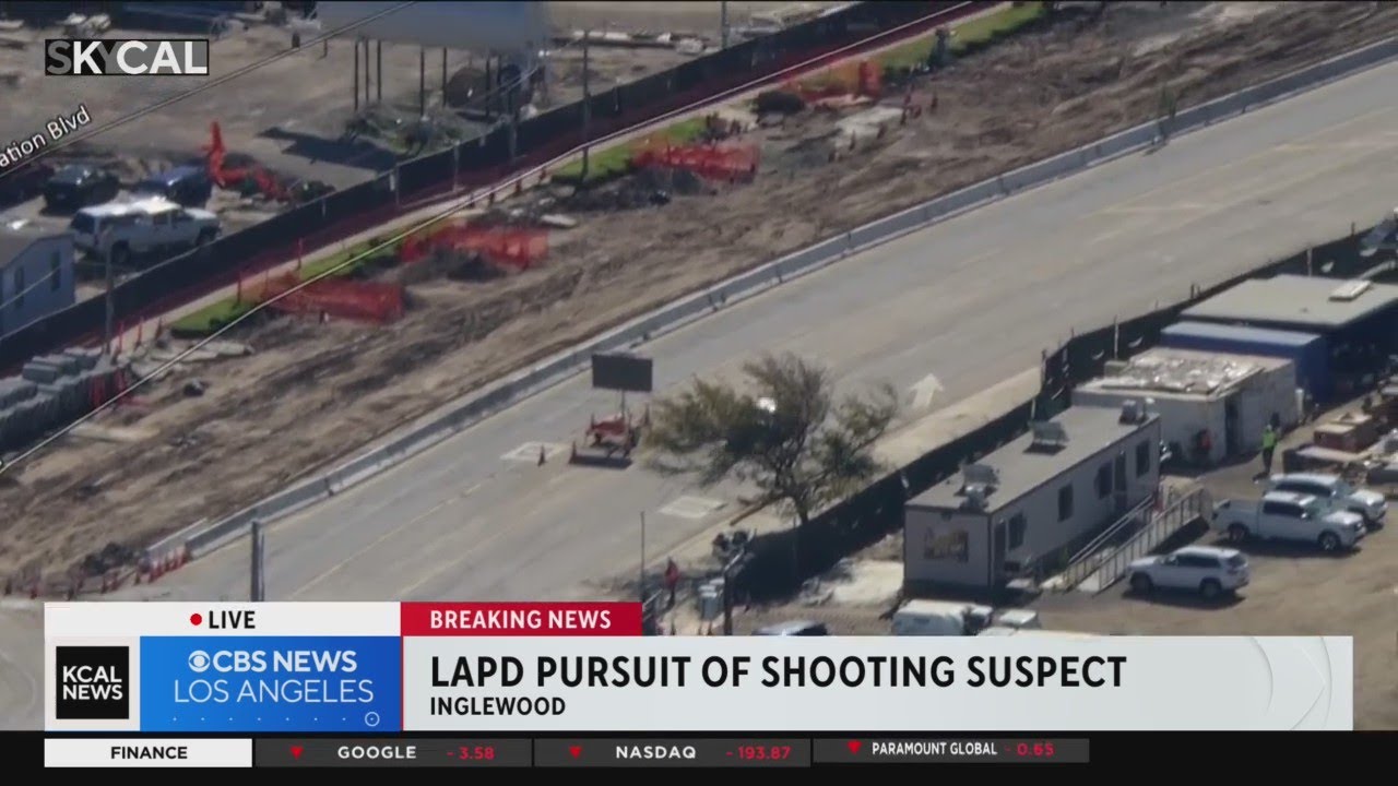 LAPD in pursuit of shooting suspect in Inglewood - YouTube