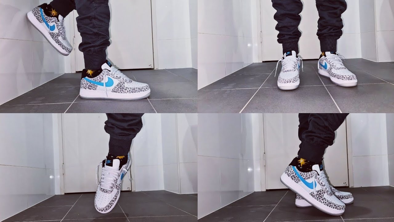 air force 1 leopard blue