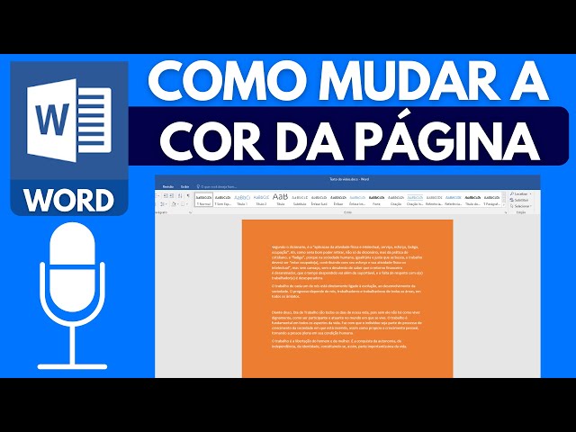 COMO MUDAR A COR DA PÁGINA NO WORD 