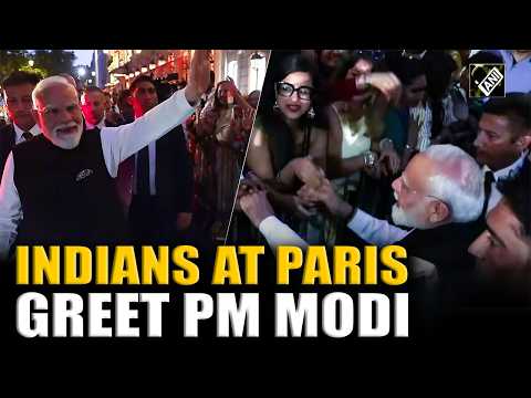 Indians in Paris greet PM Modi as he stays in Paris for further bilateral engagements