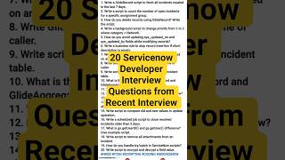 20 Servicenow Developer Interview Questions &amp; Answers #servicenow #skfacts